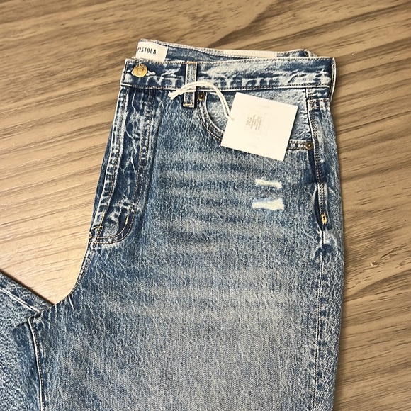pistola: cassie crop super high rise straight jeans - ecru vintage main image 1